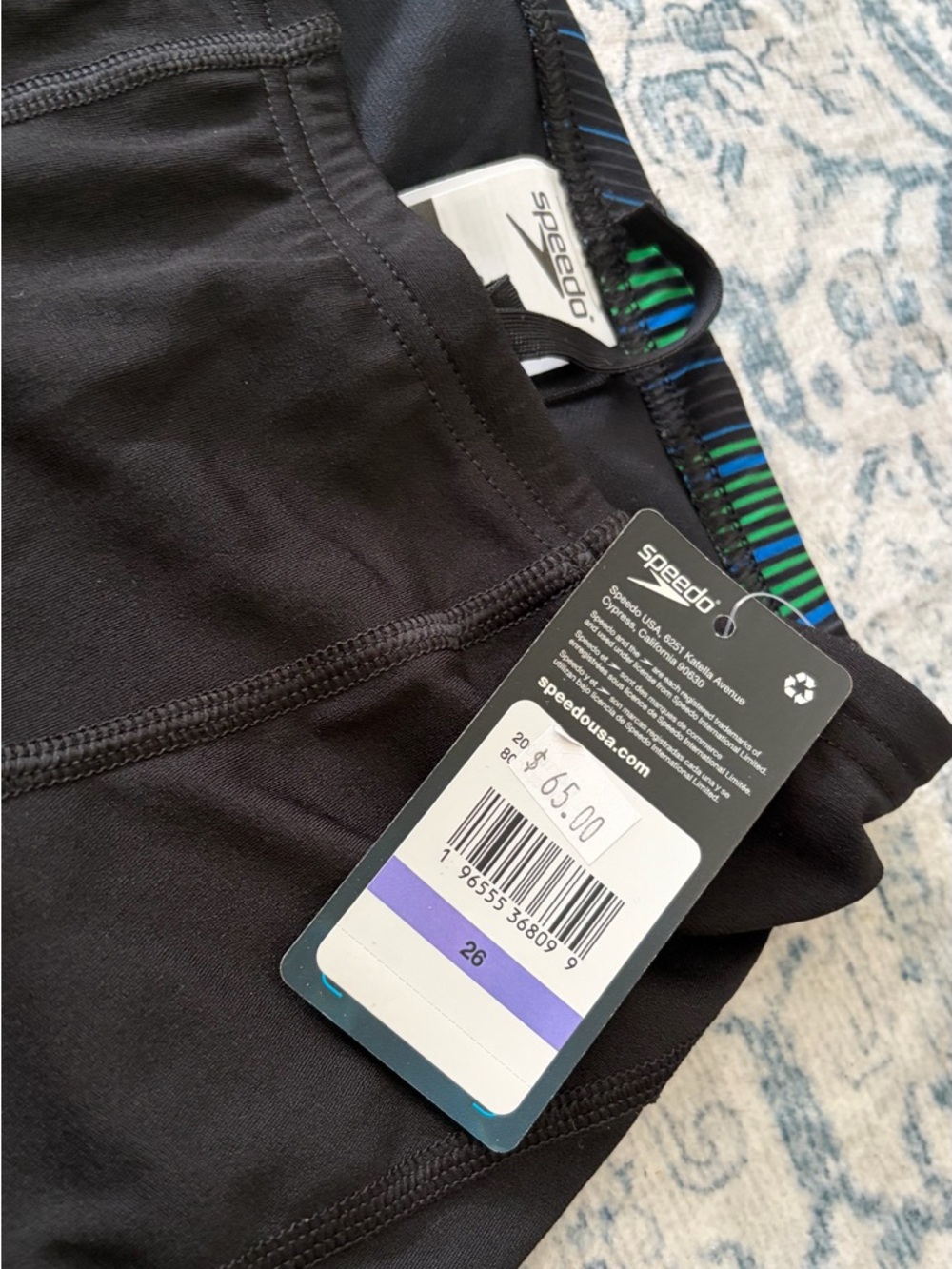 Speedo Men's Space Train Jammer Black/Blue/Green Speedos - Picture 9 of 16